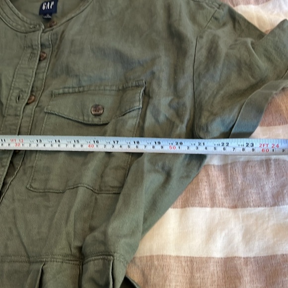 Gap Linen Cotton Romper Size Large Color Mesculen green - Picture 7 of 11
